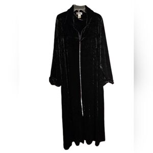Cabernet Woman Black Velvet Full Zip Maxi Dress Whimsigoth Witchy Plus Size 1X